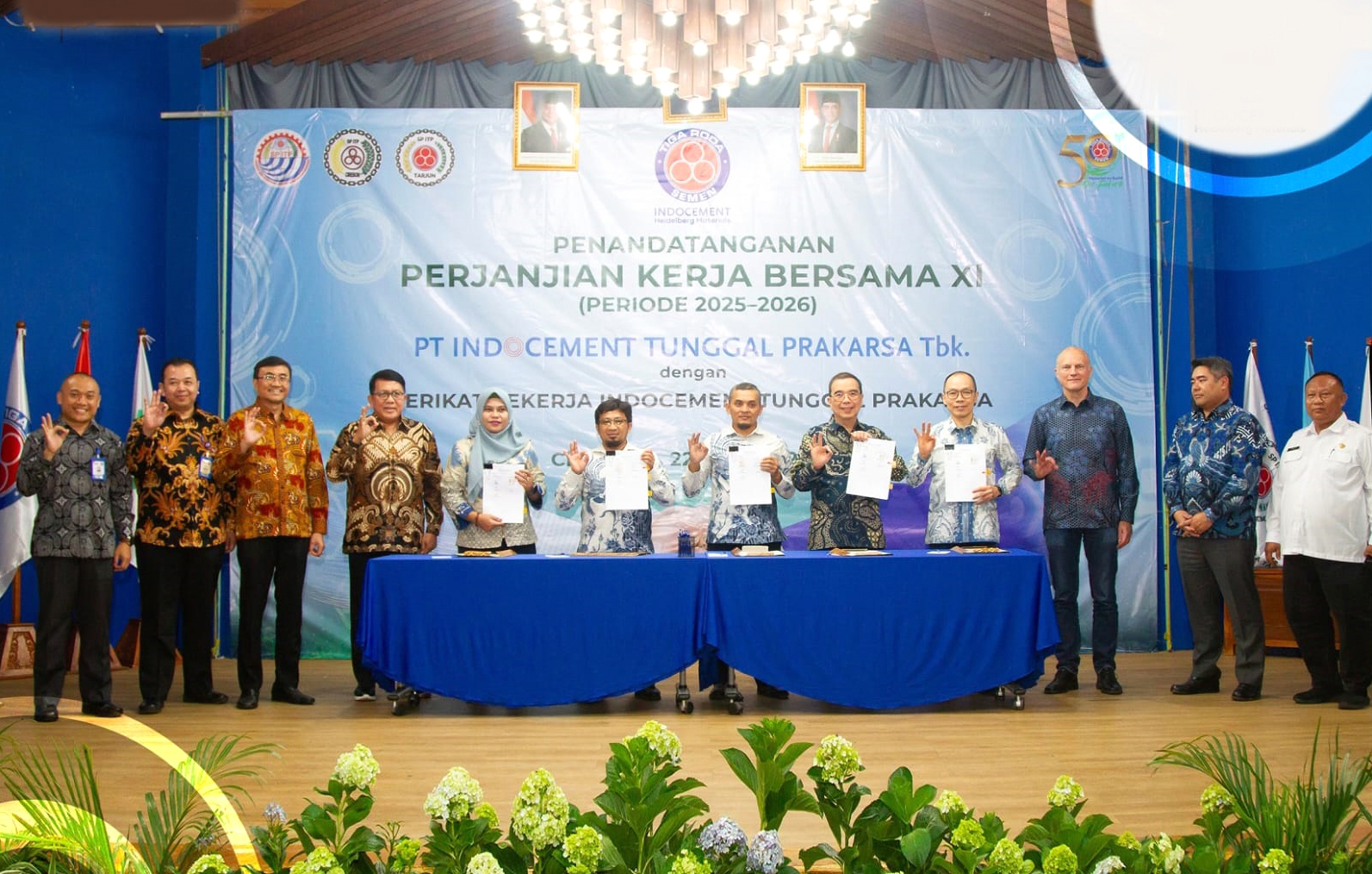 Penandatanganan Perjanjian Kerja Bersama XI (Periode 2025 - 2026) PT.Indocement Tunggal Prakarsa, Tbk dengan Serikat Pekerja Indocement Tunggal Prakarsa